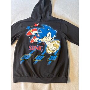 Sonic the Hedgehog Hoodie Kids Boys 14/16 Black  Football Graphic SG770719WT